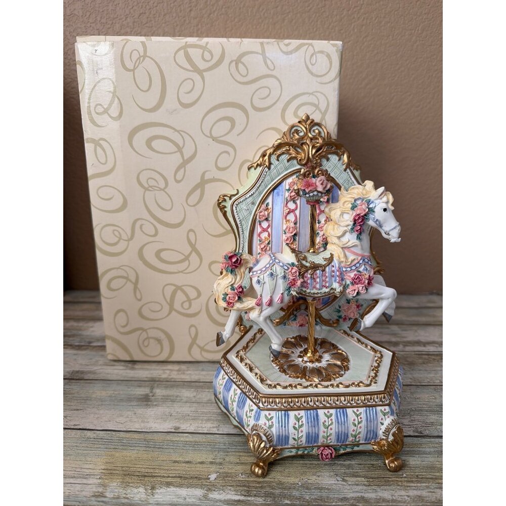 San Francisco Music Box Somerset Carousel Horse Plays Carousel Waltz 1995 w/Box
